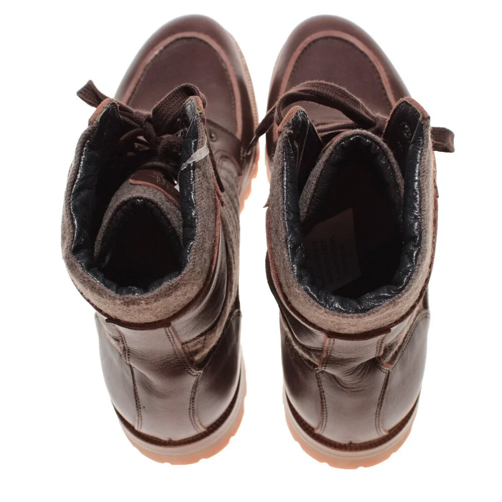 Di Bianco NWOB Lace Up Boots Size 9 US in Brown Leather Made in Italy